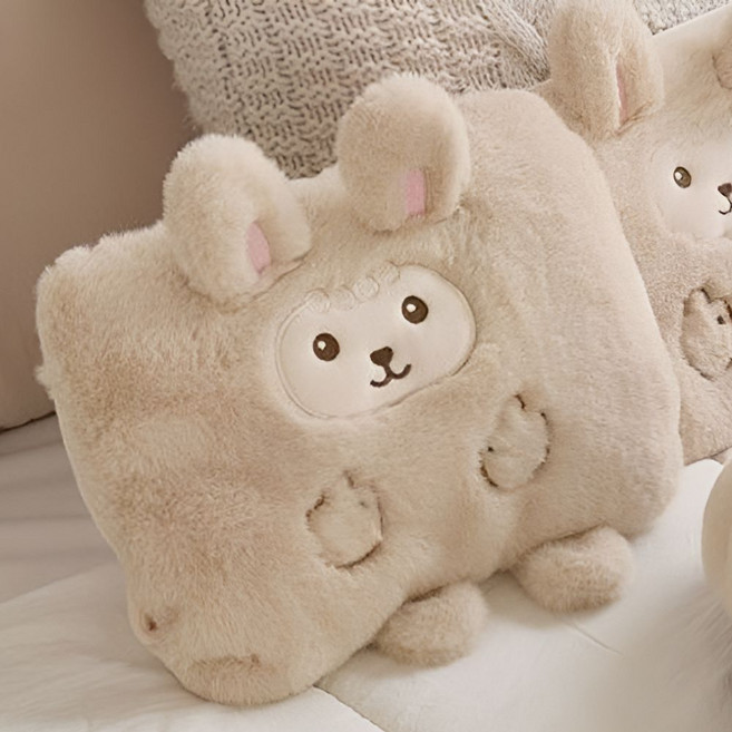 한양의료기 펭순이 쑥 온수찜질기 온열찜질팩 충전식, 파우치형, 토끼 베이지