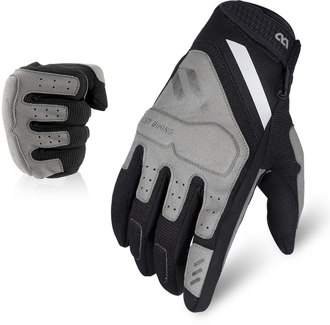 시그니처베이지 오토바이 자전거 라이딩 MTB 다운힐 장갑 긴장갑 YPZ229, 그레이, 1개