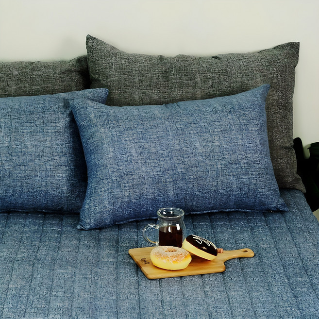 스코홈 국내 제조 몽크 베개커버 + 솜 세트, 몽크블루, 1개