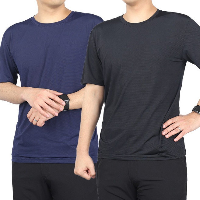 노블진 1+1 기능성 쿨링티셔츠 반팔 라운드 냉감티셔츠 반팔쿨티 운동복