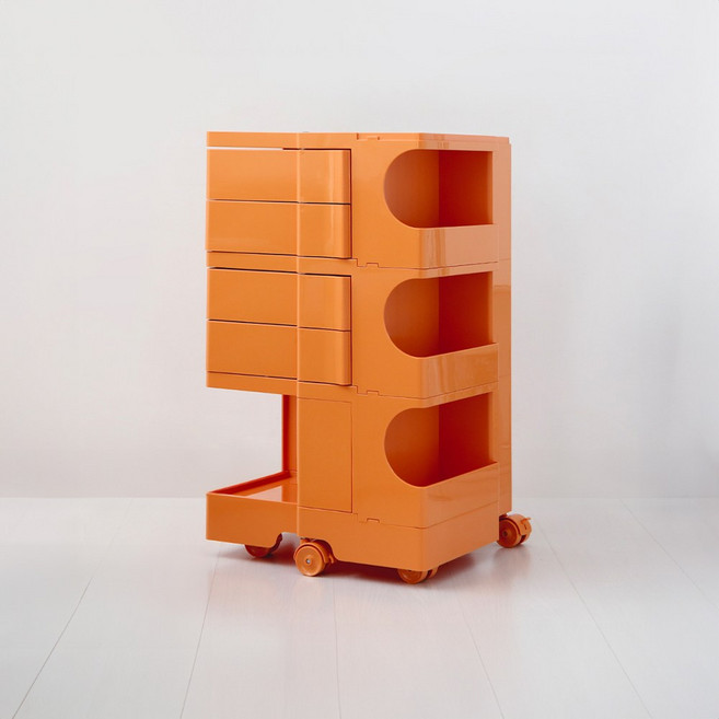 마켓비 빙그리 회전서랍 트롤리 4단, 오렌지