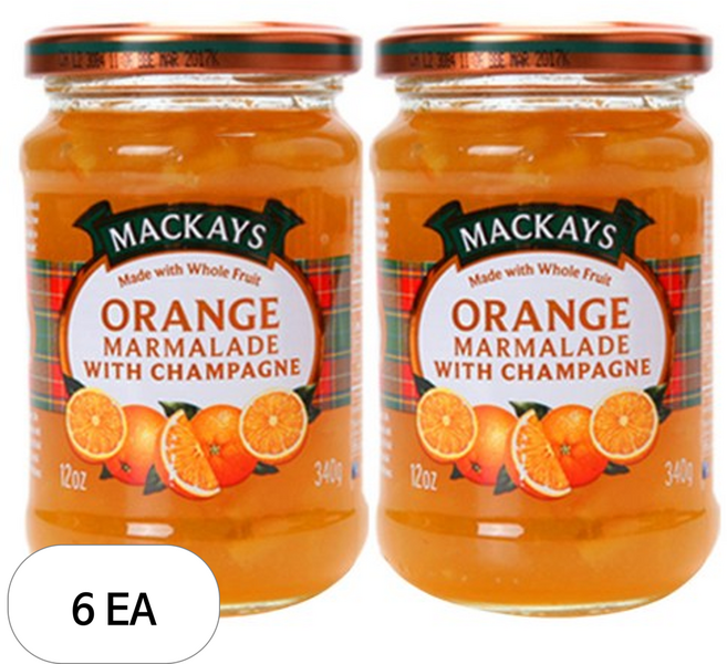 맥케이 오렌지 마멀레이드 잼, 340g, 6개