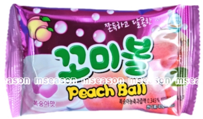 (유)대현물산 꼬미볼 복숭아맛, 4개, 40g