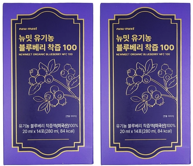 뉴밋 블루베리 착즙 블루베리즙, 28개, 20ml - 쿠팡