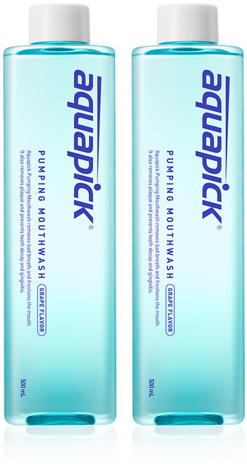 아쿠아픽 펌핑가글 구강청결제 세트, 펌핑가글액, 2개, 500ml