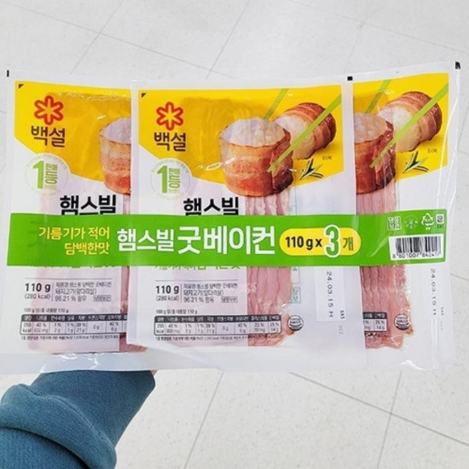 기타 백설 햄스빌 굿베이컨 110g x 3개 P00370626, 기본