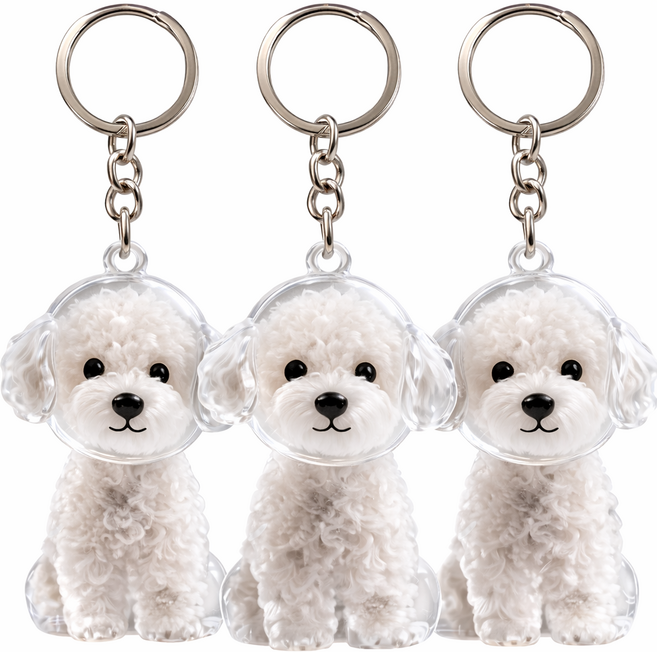 아이언캐쳐 반려동물 열쇠 고리 강아지털 추억보관, 3개, 시바