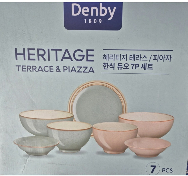 5위 - 덴비 헤리티지 한식 듀오 7P 세트, 1세트, 밥공기2P,국공기2P,보울2P,플레이트1P, 테라스 / 피아자