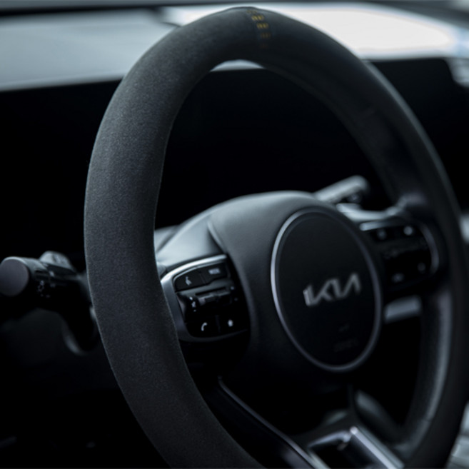 불런 자동차 알칸타라 사계절 고급 그립형 핸들커버, 옐로우