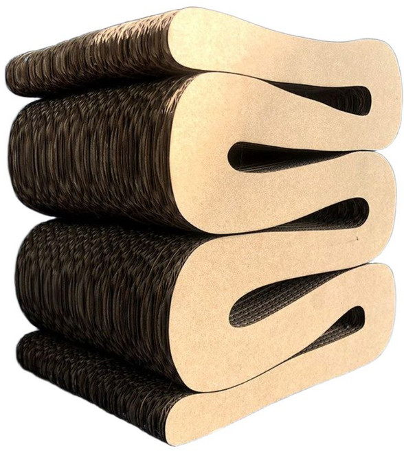 위글체어 포토존 놀이방 골판지 거실 스튜디오 촬영 사진 배경지 소품 인테리어 배경 디자인, 1. S자형  등받이 의자  소재 패키지(미니 모델)는