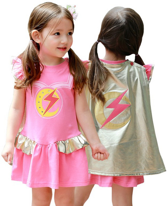 민소매 EBS정품 번개걸 옷 큐빅 원피스 망토 세트 구성