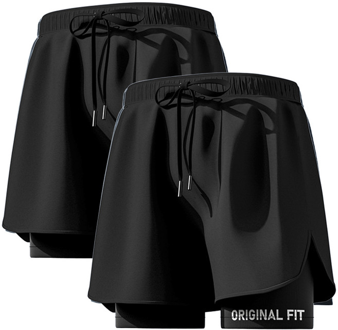 쿨쉐어 투인원 쇼츠 1+1 러닝 반바지 헬스 트레이닝 마라톤 팬츠