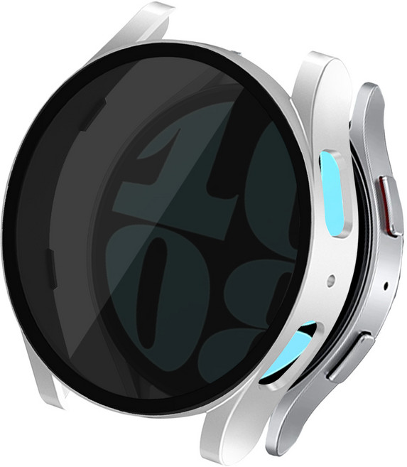 더조은셀러 갤럭시 워치6 사생활 보호 프라이버시 강화유리 케이스, 실버, 1개