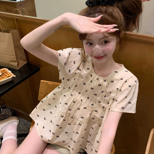 신나몰 여름 여성 반팔 러블리 블라우스