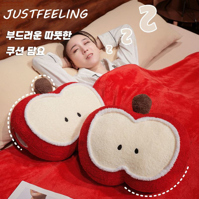 JUSTFEELING 부드러운 따뜻한 쿠션 담요 다용도 낮잠베개 무릎담요 극세사 보온 핸드워머 3in 1, 그림색