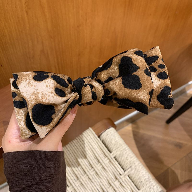 豹紋 蝴蝶結 丸子頭 抓夾 女 氣質 固定 高馬尾 髮夾 新款 鯊魚夾