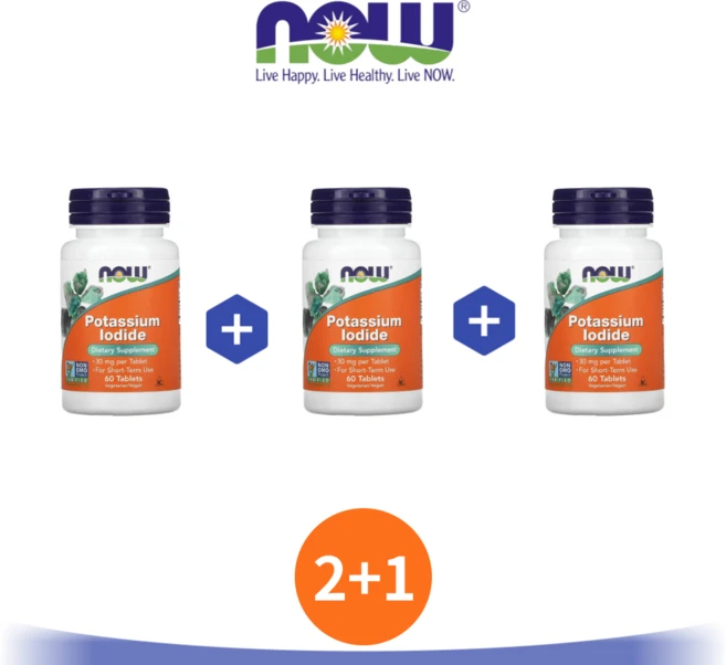 2+1 나우푸드 요오드 칼륨 30mg 60정, 1개 - 쿠팡