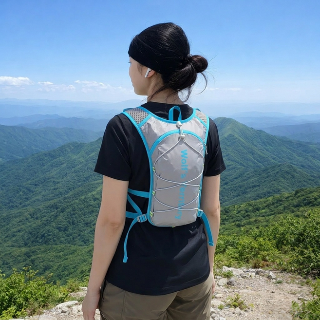 호야호 초경량 러닝 베스트 트레일 러닝조끼 등산 자전거 백팩 마라톤 가방 5L, 그레이