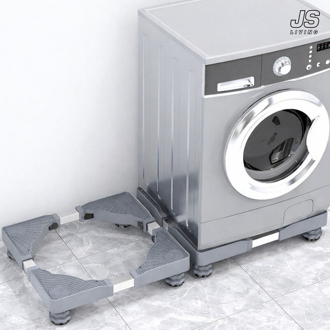 JS리빙 자유로운 사이즈 조절 가능한 세탁기 받침대 높이조절 드럼 통돌이 건조기 냉장고 에어컨 다용도 받침 미끄럼 방지 단차 고정 @JS리빙 / MD : Manneng50124AC, 1개