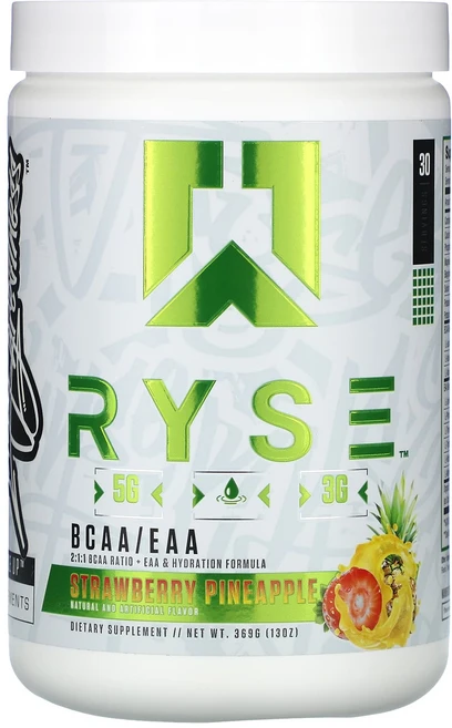 RYSE BCAA/EAA 딸기 파인애플 369g(13oz), RYSE BCAAEAA 딸기 파인애플 369g13oz, 369g, 1개 - 쿠팡