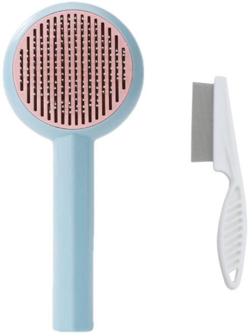 러셔스홈 강아지빗 고양이빗 슬리커 눈꼽빗, 1개, 블루 세트