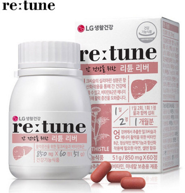 리튠 간건강 리버 850mg 60정 (30일분), 1개
