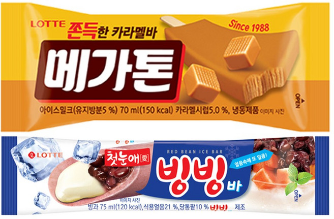 롯데웰푸드 아이스크림 빙빙바 15개 + 메가톤 15개, 1세트, 75ml