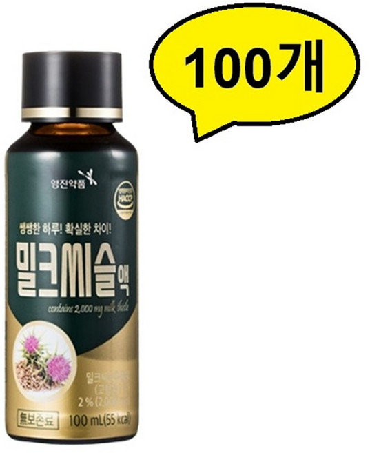 영진약품 밀크씨슬액 100ml 100병 피로회복 간에좋은 혼합음료, 100개