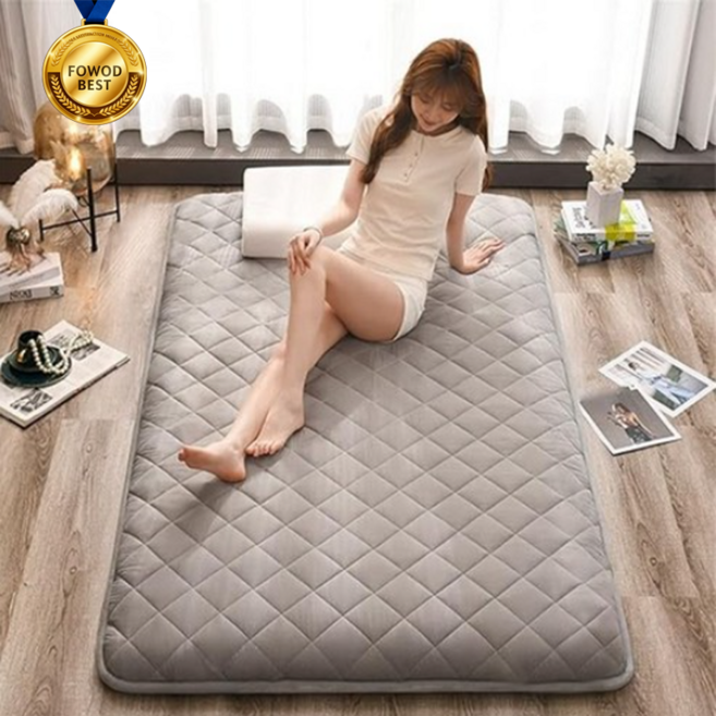 FOWOD 사계절 침대 토퍼 푹신한 매트리스 누빔 요 매트리스 수면매트, 5cm, 회색