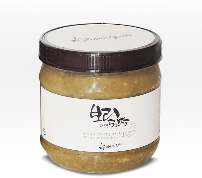 저염 보리된장 국산콩 황국균 발효 수제된장 건강한 저나트륨 식단, 1개, 500g