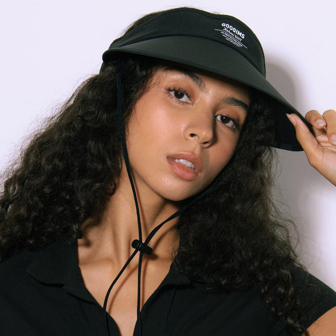 [UV차단/방수]구김스 서핑겸용 스포츠 선캡, Regular Covered, 블랙(BLACK)