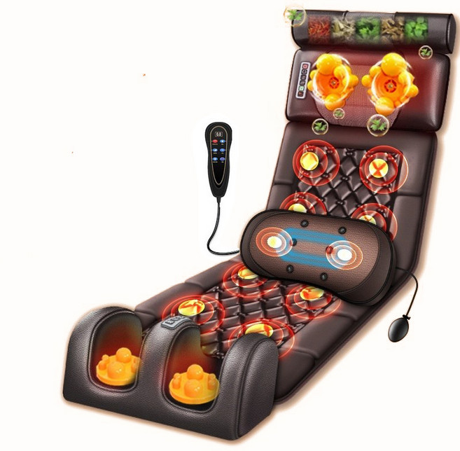 Megio 안마매트 스마트 전신 안마기매트 온열마사지 허리안마 발안마 부모님 선물 추천, 01브라운