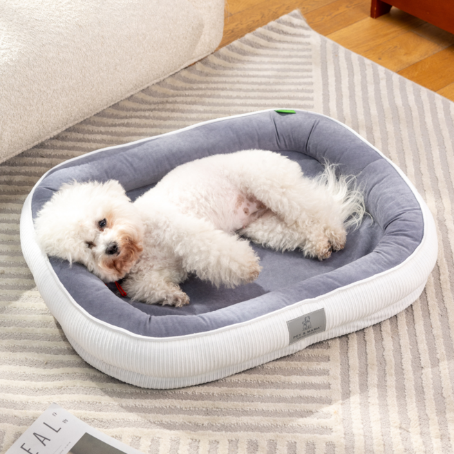 런레이더 미끄러움방지 반려동물 꿀잠 방석, 1개, 화이트