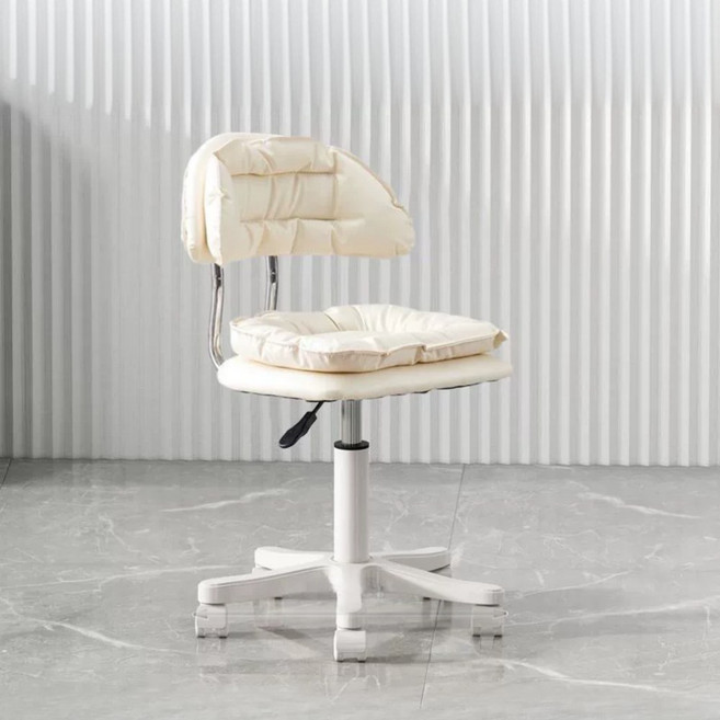 니뜰리히 코라 보조의자 스툴 의자 화장대 바퀴달린 미용 미니 원형, 아이보리, 1개