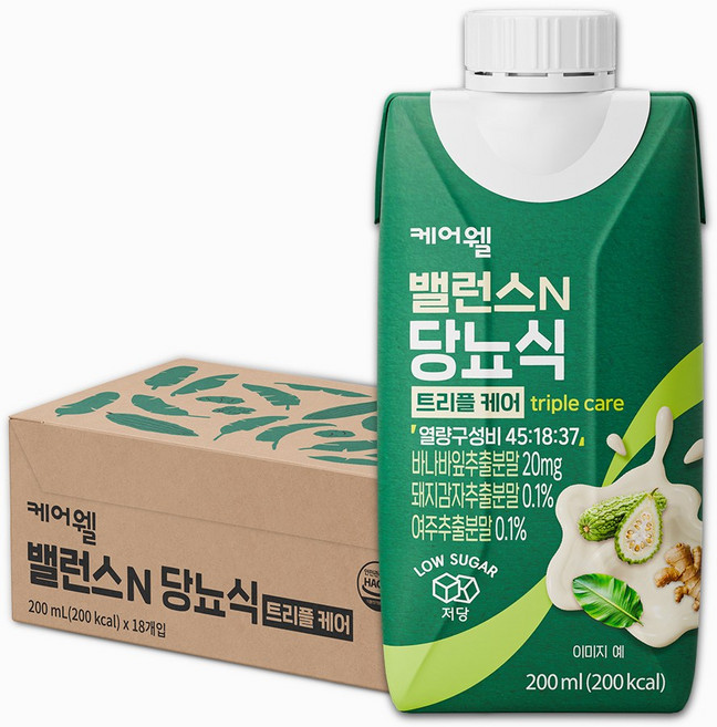 케어웰 밸런스N 당뇨식 트리플 케어, 18개, 200ml