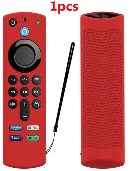 원격 제어 실리콘 보호 커버 아마존 L5B83G Fire TV Stick 4K MAX/3세대/4K 낙하 방지 먼지 커버 액세서리, Red* 1pcs, 1개