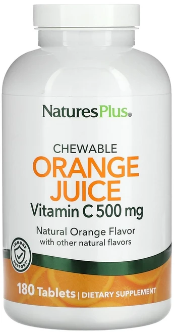 네이처스플러스 오렌지주스 츄어블 씹어먹는 비타민C 500mg 180정, 500 mg, 1개 - 쿠팡