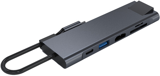 【KINYO】六合一多功能擴充座 KCR-515-TC USB Hub 便攜設計, 黑色, 1個