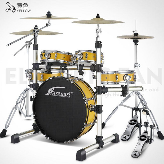 버스킹드럼 포터블 양면사용 드럼세트 이동식 초보자 가정용 4심벌즈, 7. 15.옐로우 R80 4심벌즈, 1개