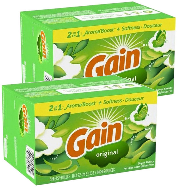 게인 Gain 오리지널 건조기 드라이시트 160매 종이 섬유유연제, 2개, 160매입