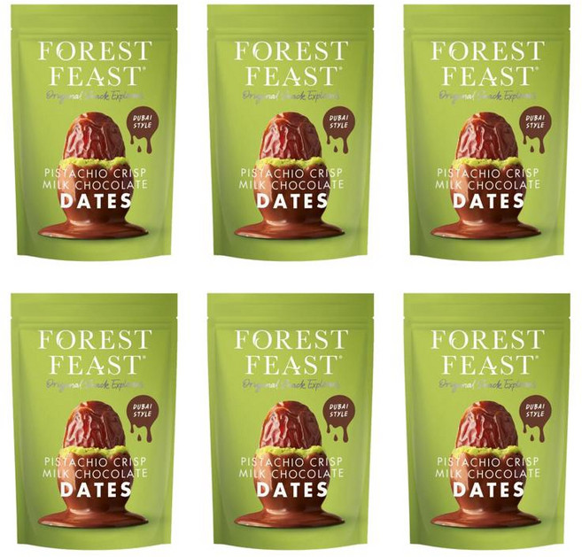 Forest Feast 포레스트피스트 피스타치오 크리스프 밀크초콜릿 데이츠 두바이 스타일 대추야자, 6개, 120g