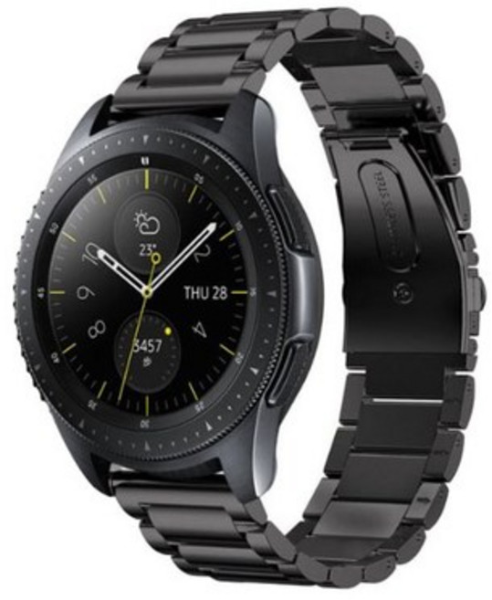 갤럭시 프론티어/기어S3/워치3 22mm 스트랩밴드 무광메탈 (45/46mm 호환 가능), 블랙, 1개