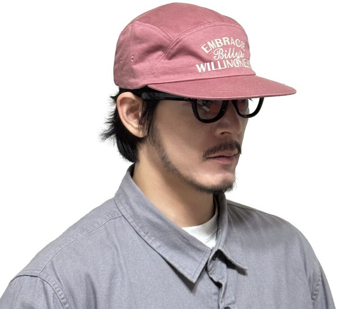 빌리스 남녀공용 빈티지 평챙 스냅백 캠프캡 5패널 스트릿 자수 모자