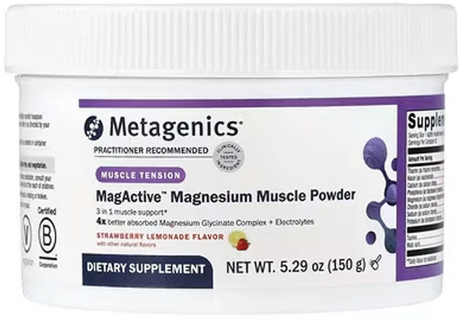 메타제닉스 MagActive 마그네슘 머슬 분말 딸기 레모네이드 (5.29oz), 150g, 1개 - 쿠팡