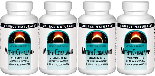 Source Naturals 소스내추럴스 메틸코발라민 비타민 B12 5mg 로젠지스, 4개, 30정 - 쿠팡