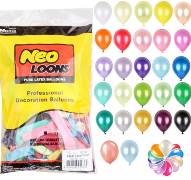 피플스파티 네오텍스 30cm 파스텔 일반 펄 풍선 100개, 펄 혼합