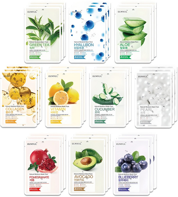 [본사 정품] 은율 내츄럴 마스크팩 10종 3매씩, 1개, 30개입