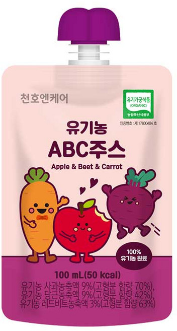 천호엔케어 유기농ABC주스 건강디톡스음료, 1개, 100ml