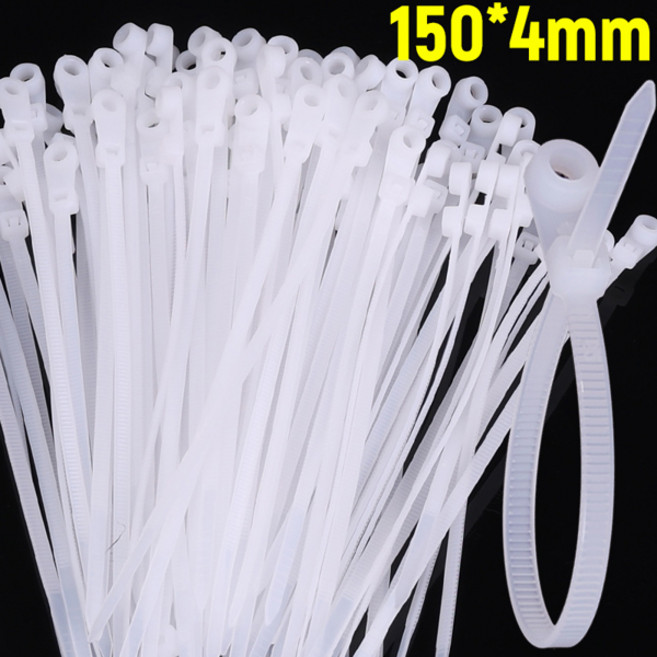 600/100pcs 나사 구멍 나일론 케이블 자동 장착 랩 번들 스트랩 홈 오 와이어 패스너 주최자, 500Pcs, White
