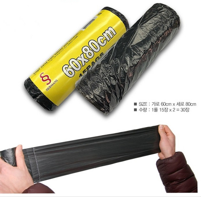 1+1 오물통 위생 비닐 2롤 1세트 간이 화장실 변기